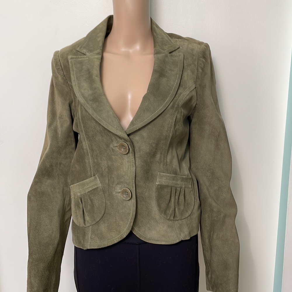 Classiques Entier lined suede blazer medium